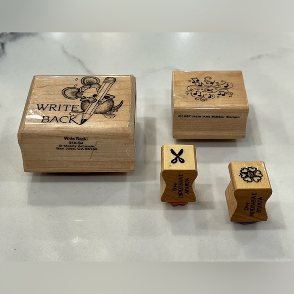 RUBBER STAMPS LOT OF 4:Impressive Stamps, Hero Arts 1987 & Mostly Animals Bundle - Picture 9 of 9